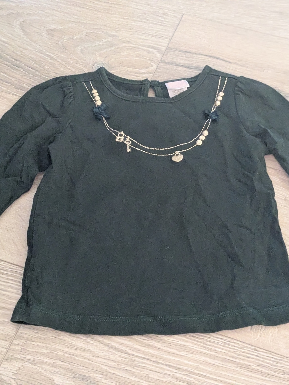 Janie And Jack 2t Long Sleeve Top with Faux Necklace Detail Wedding Party
